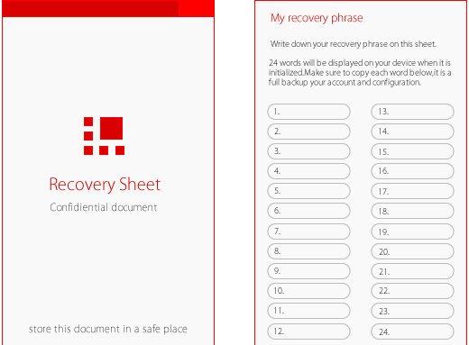 ledger recovery sheet